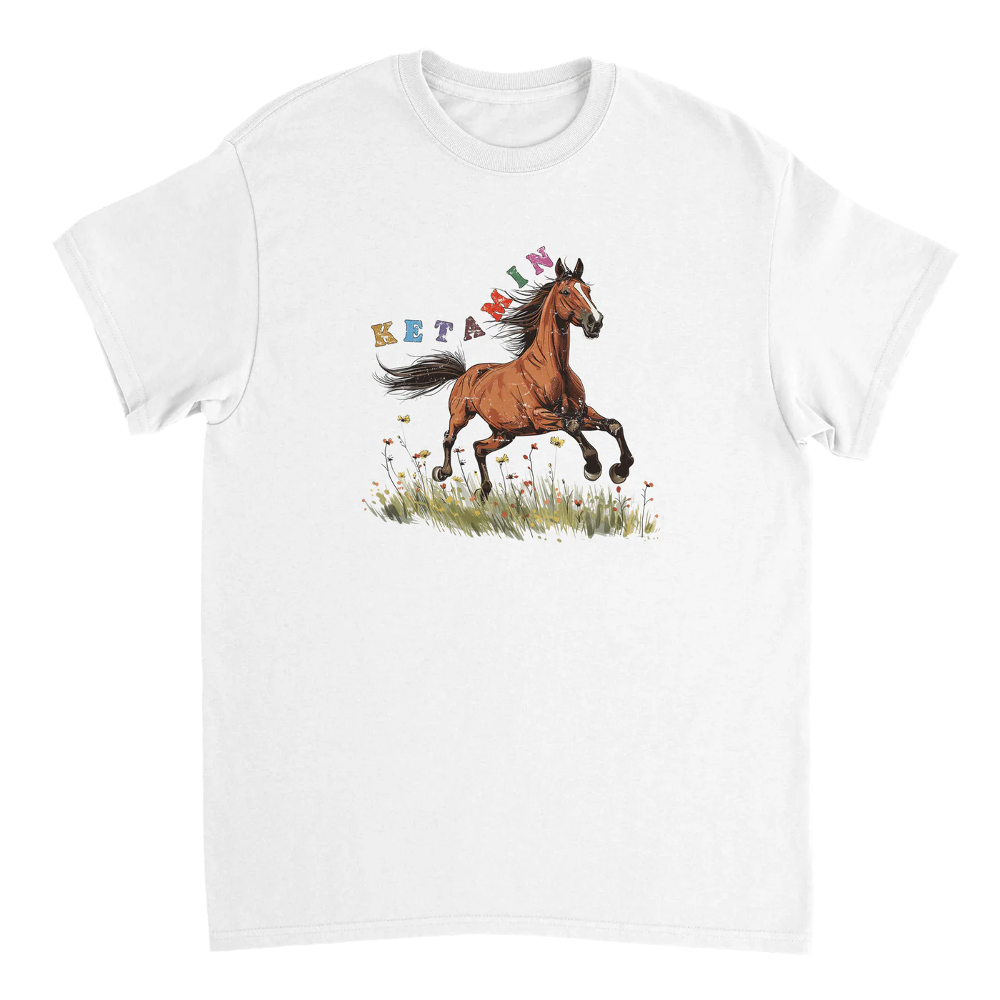 Keta Pferd T-Shirt - weiß