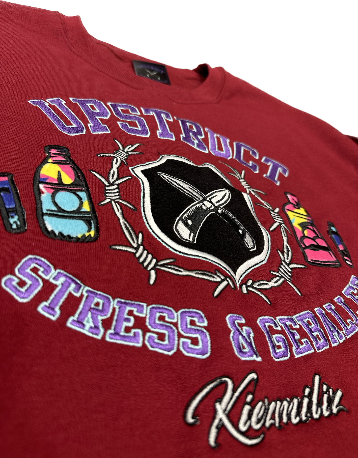 Upstruct X Stress & Geballer Crewneck Bordeaux