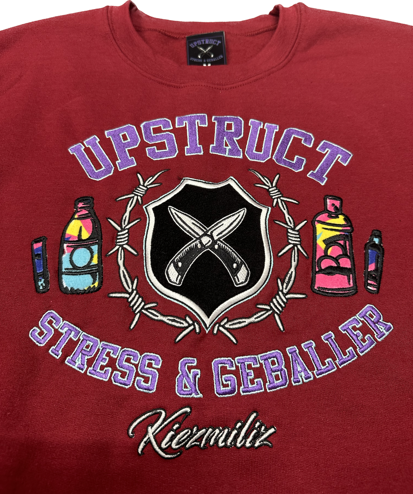 Upstruct X Stress & Geballer Crewneck Bordeaux