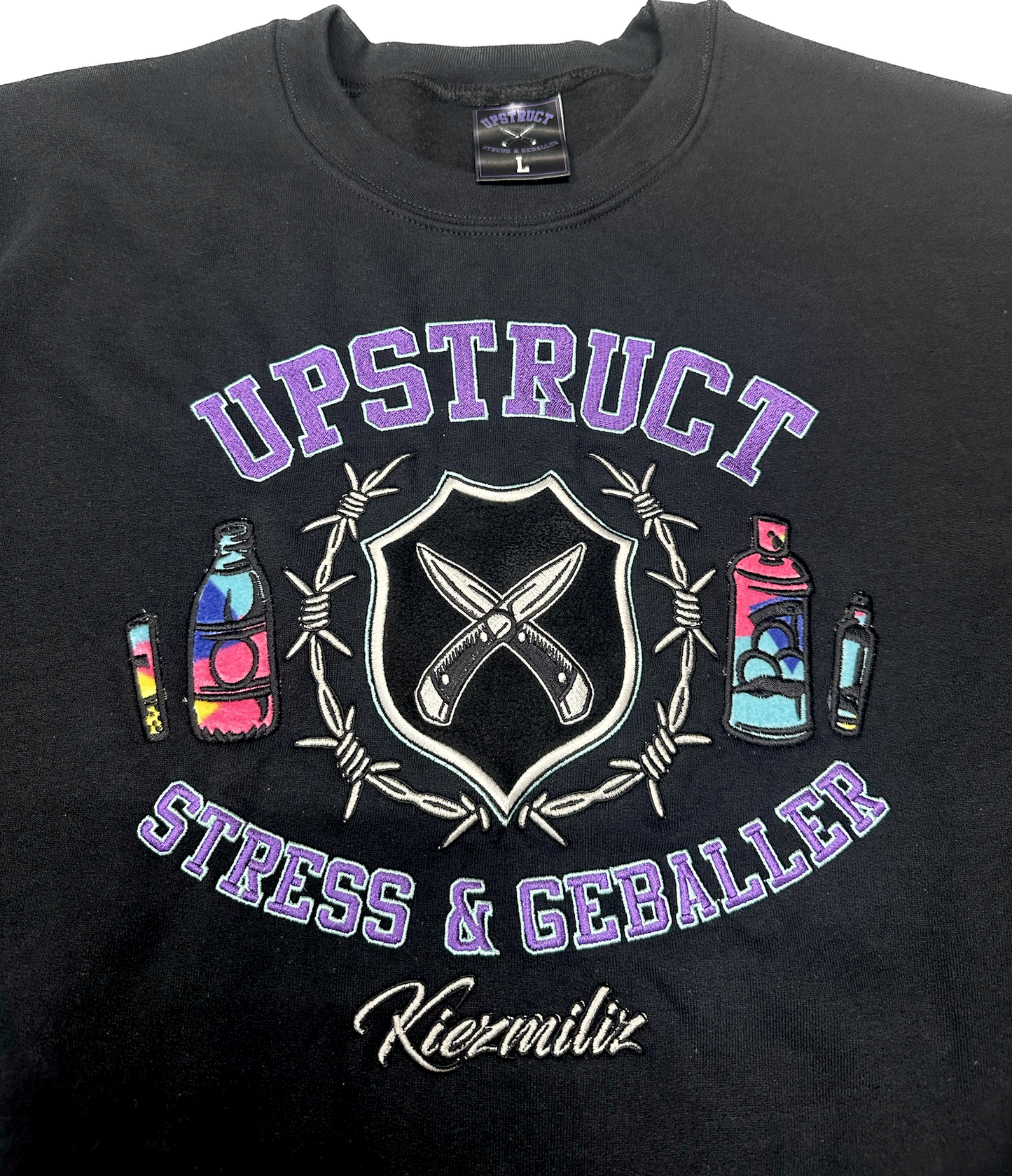 Upstruct X Stress & Geballer Crewneck Black