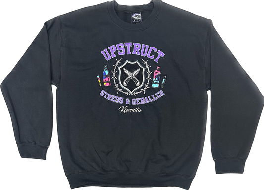 Upstruct X Stress & Geballer Crewneck Black