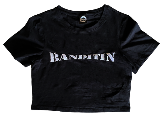 Banditin cropped Shirt - schwarz