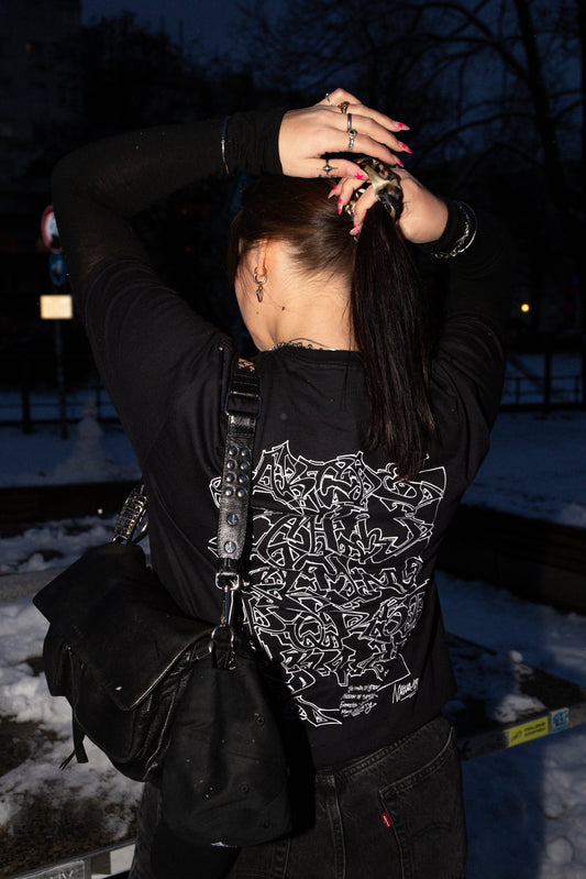 Natur Backprint Shirt - schwarz